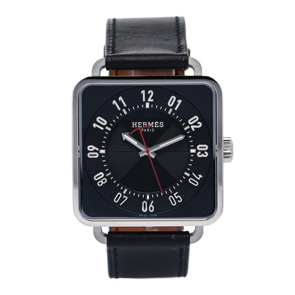 Hermes Stainless Steel Barenia 38mm Carre H Automatic Watch Noir 1 of 7