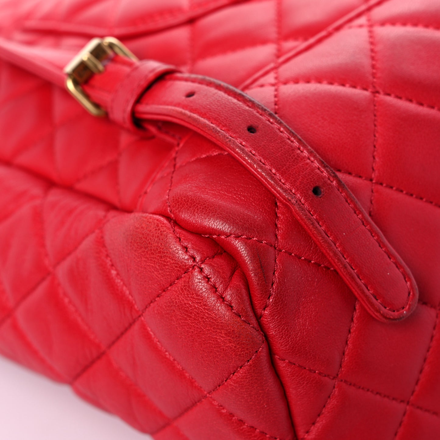Lambskin Quilted Large Urban Spirit Backpack Red