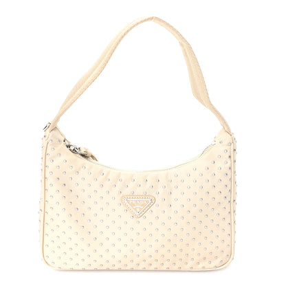 Prada Tessuto Nylon Studded Mini Re-Edition Bag Deserto 1 of 9