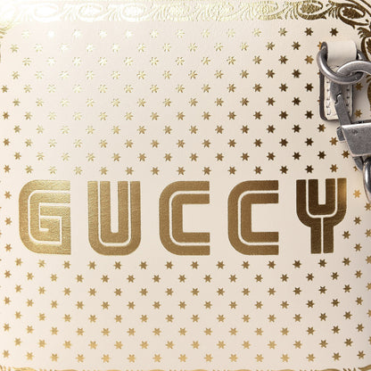 Gucci X SEGA Calfskin GUCCY Stars Mini Dome Shoulder Bag Mystic White Gold 9 of 9