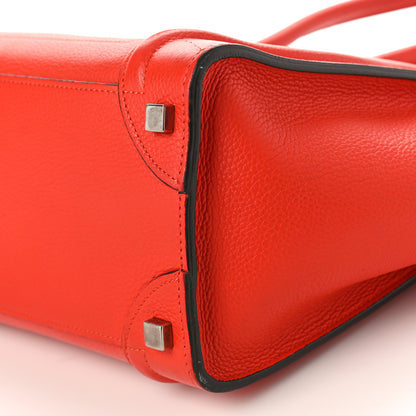 Celine Drummed Calfskin Micro Luggage Vermillion 9 of 11