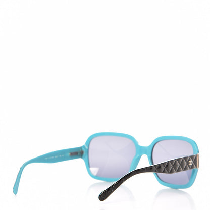 Chanel Quilted CC Sunglasses 5124 Black Turquoise 4 of 8