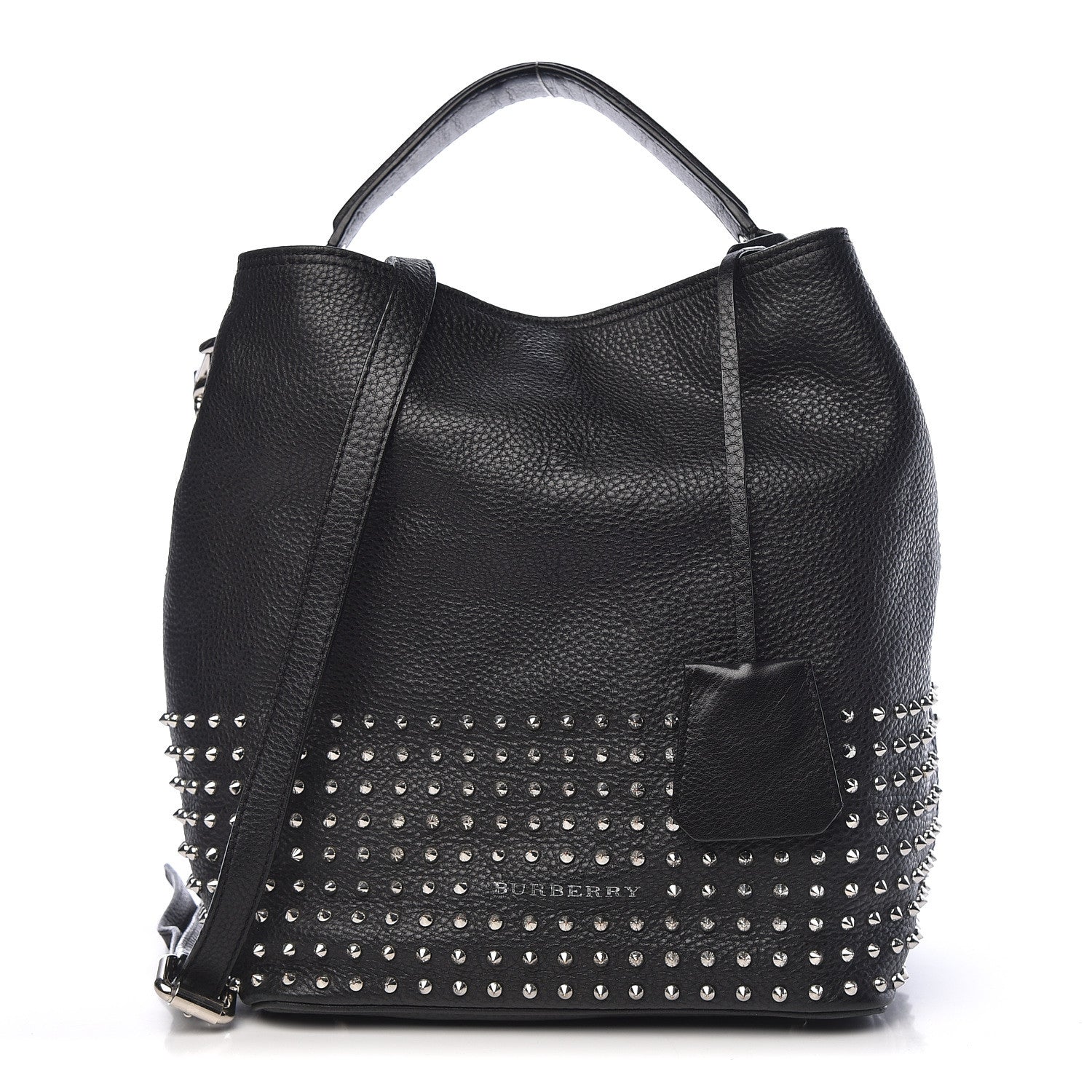 Burberry Calfskin Studded Medium Susanna Hobo Black 1 of 12