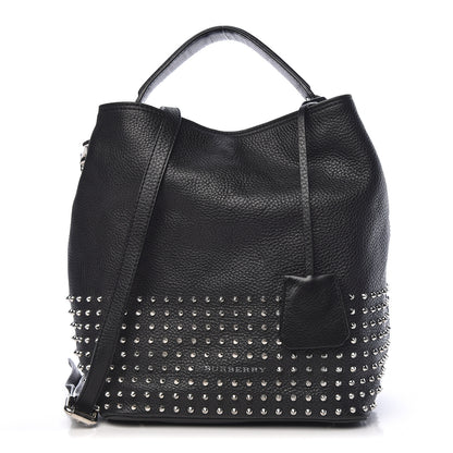 Burberry Calfskin Studded Medium Susanna Hobo Black 1 of 12