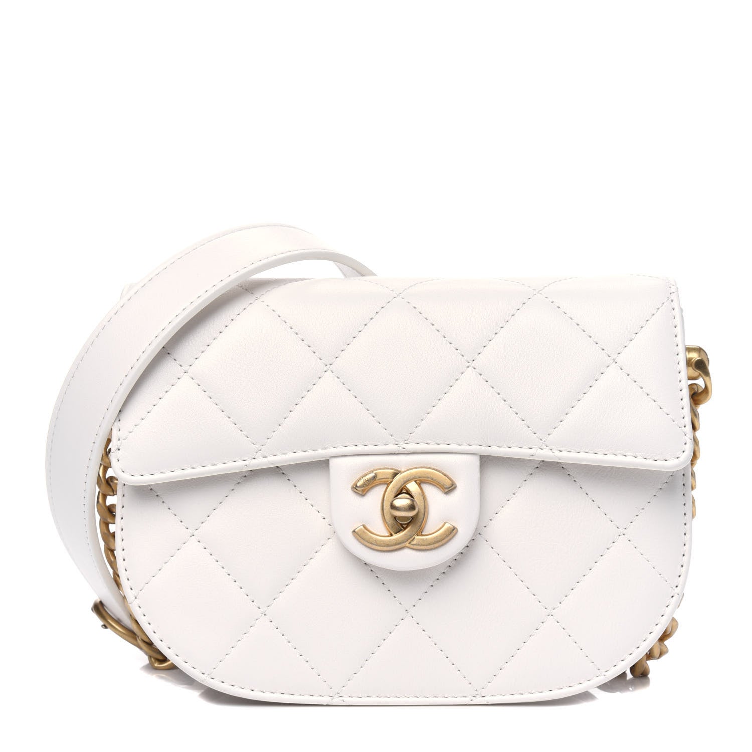 Chanel Calfskin Quilted Moon Messenger White 1 of 4