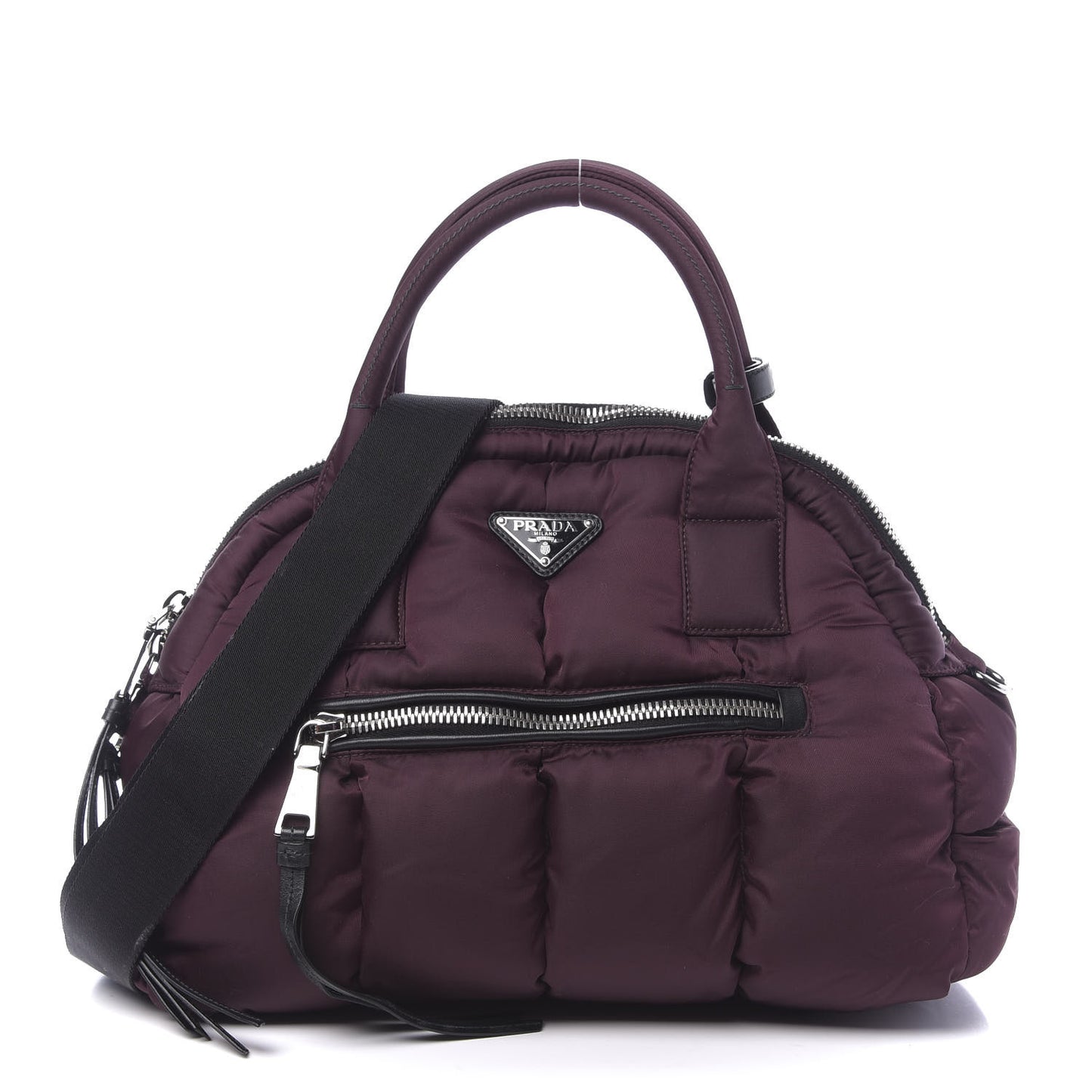 Tessuto Nylon Bomber Bag Granato