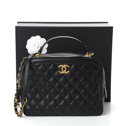 Chanel Calfskin Quilted CC Medium Vanity Case Black 11 of 11
