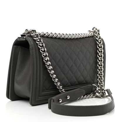 Chanel Caviar Quilted Medium Boy Flap Grey 3 of 9