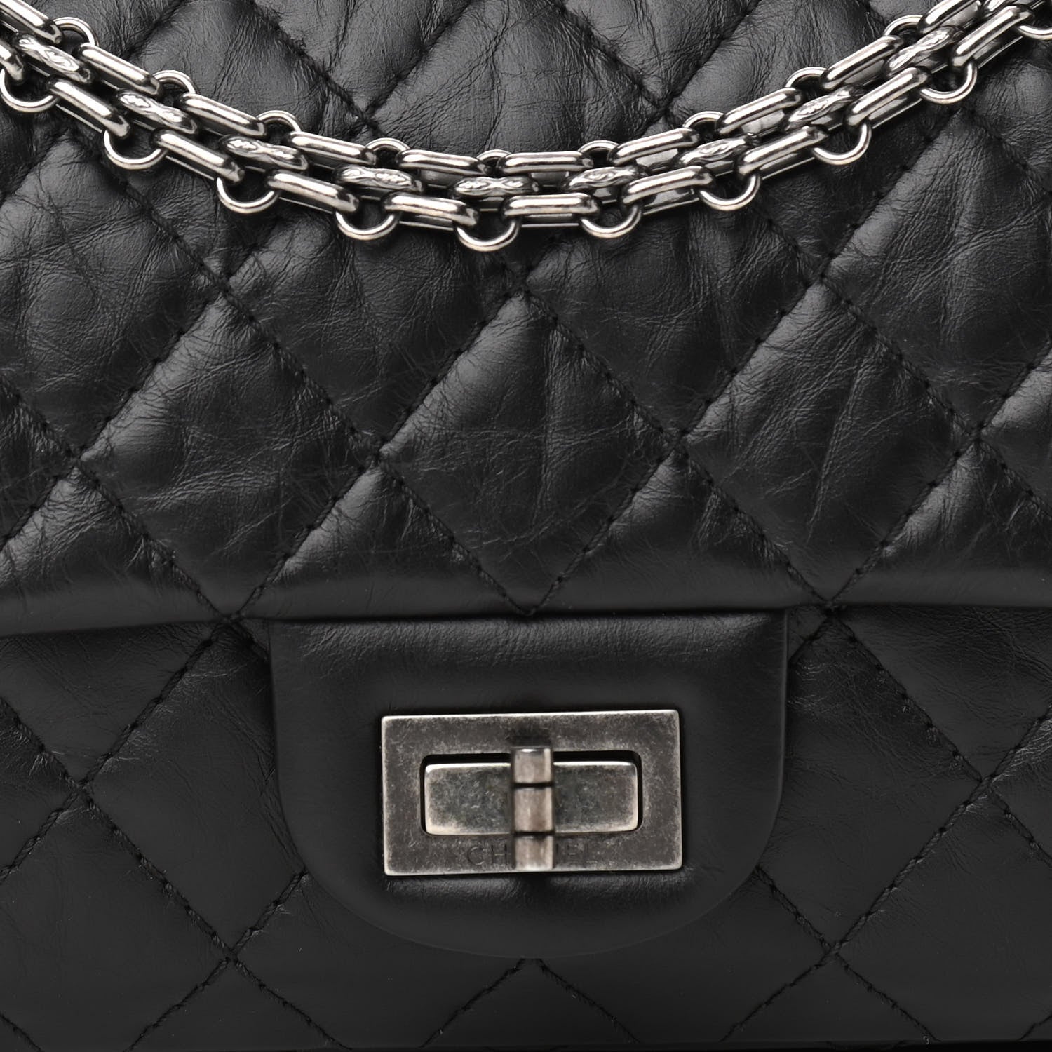 Chanel Aged Calfskin Quilted 2.55 Reissue 225 Flap Black 8 of 10