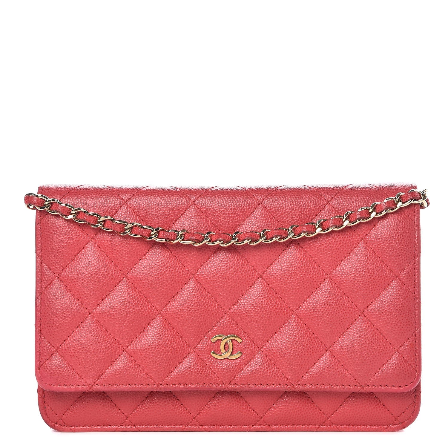 Chanel Caviar Quilted Wallet On Chain WOC Pink 1 of 9