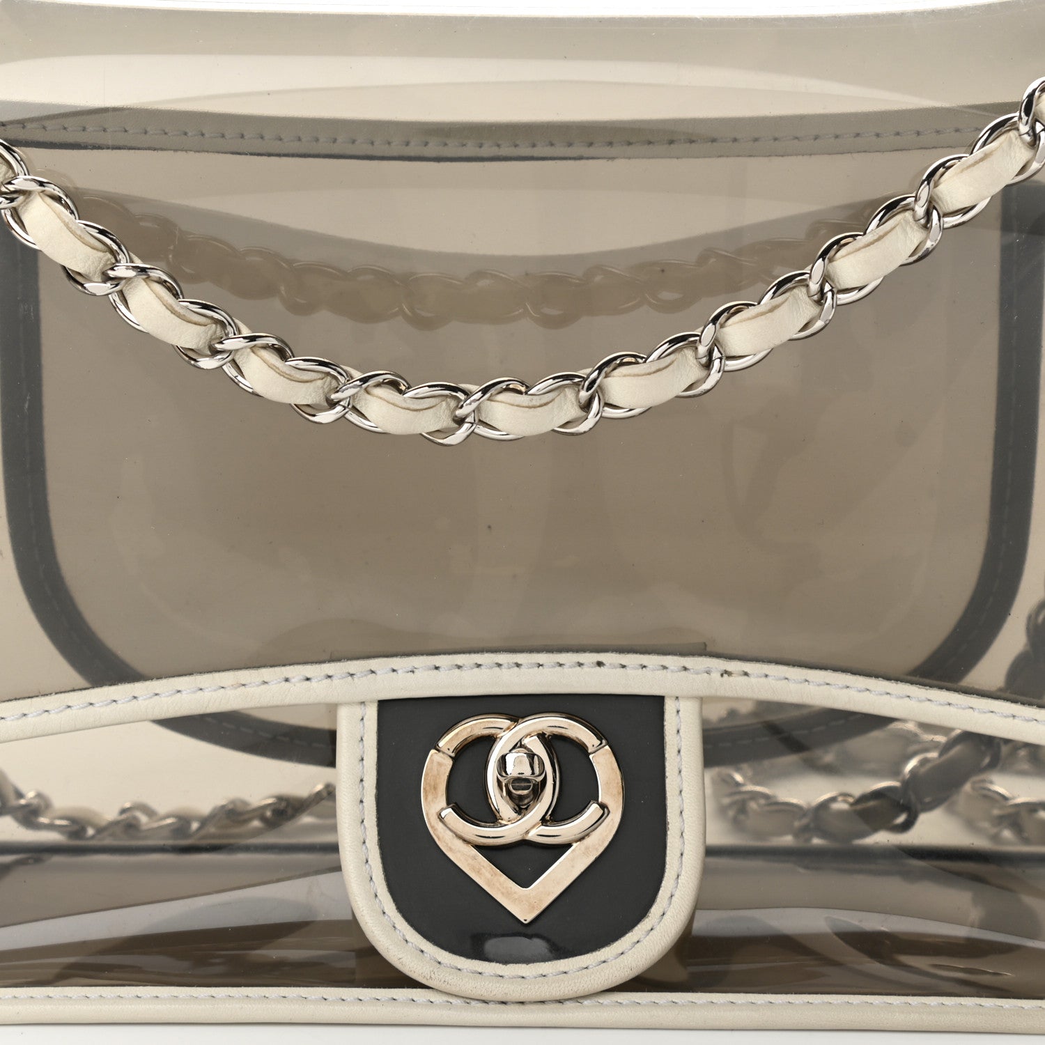 Chanel Lambskin Vinyl Large Naked Flap Silver 8 of 10