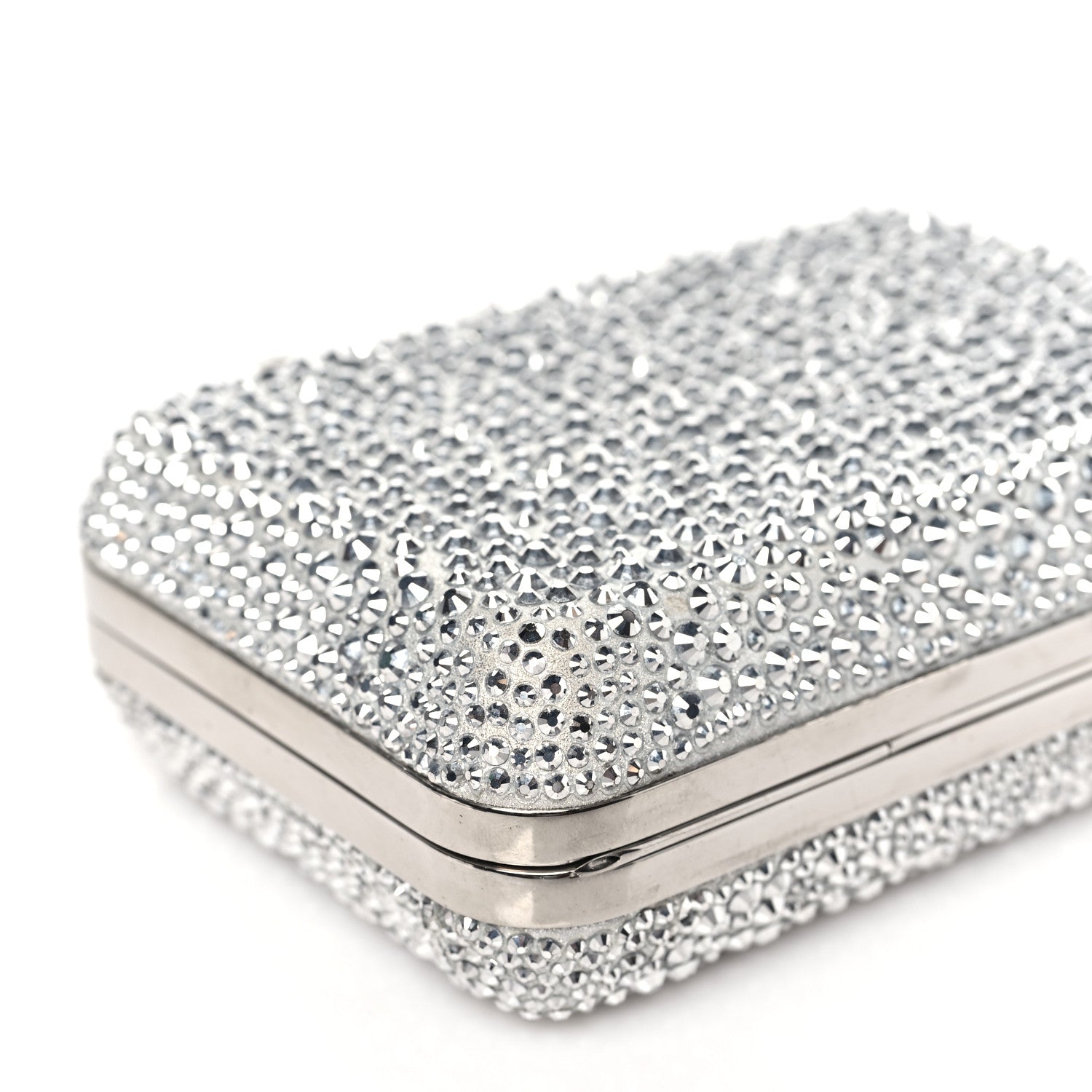 Christian Louboutin Crystal Strass Fiocco Box Clutch Silver 7 of 8