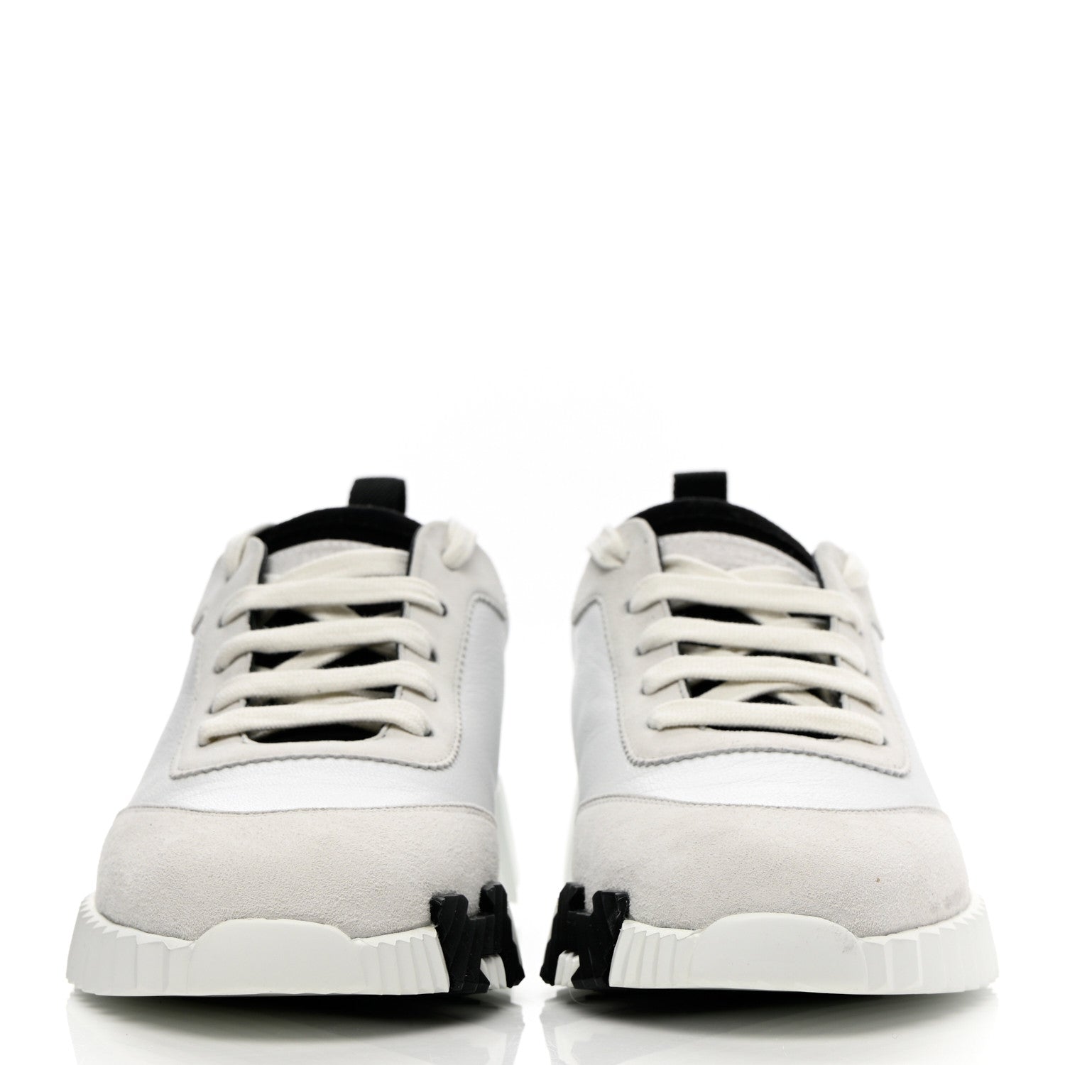 Hermes Goatskin Suede Bouncing Sneakers 38 White 2 of 11