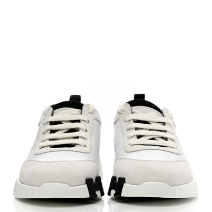 Hermes Goatskin Suede Bouncing Sneakers 38 White 2 of 11