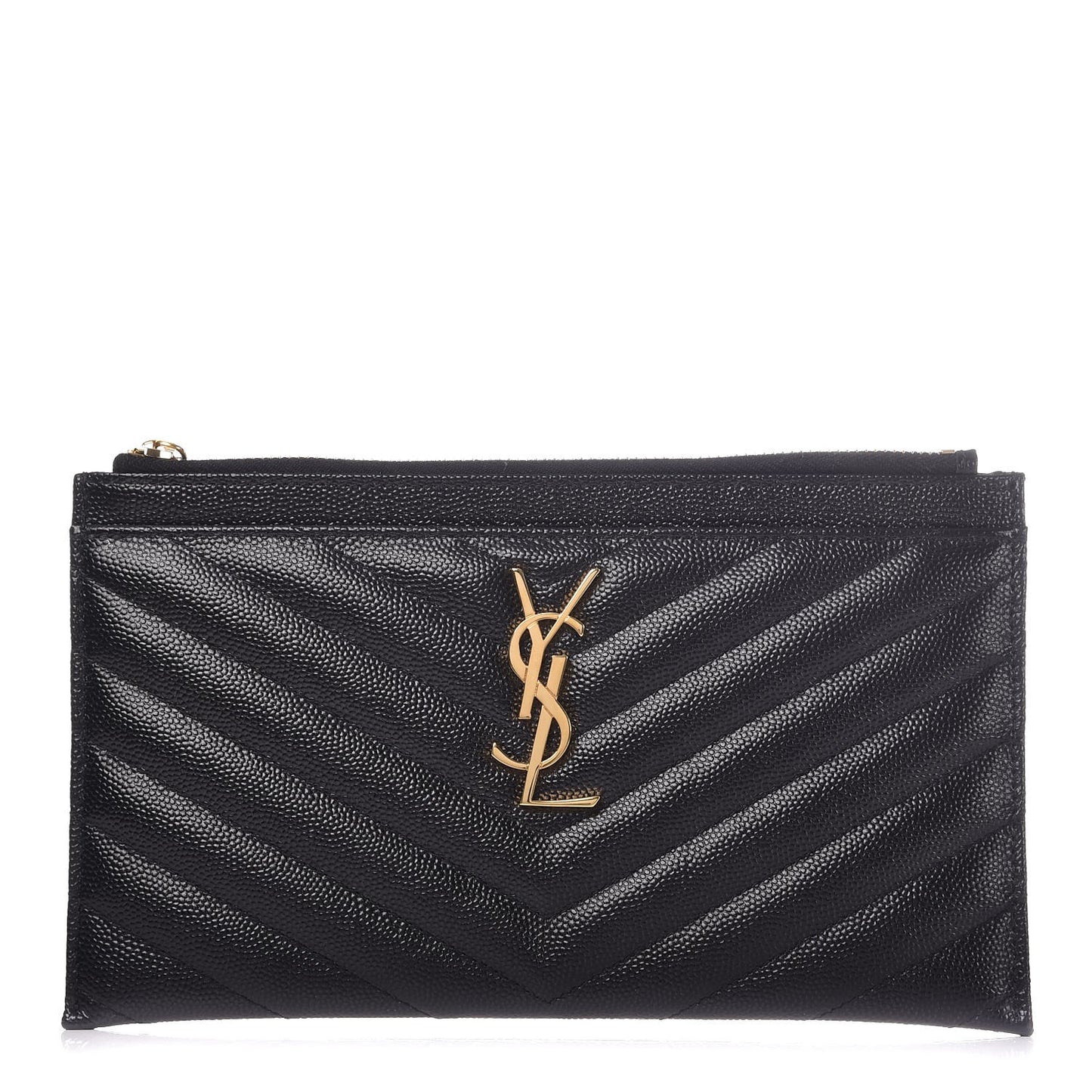 Grain De Poudre Chevron Monogram Bill Pouch Black