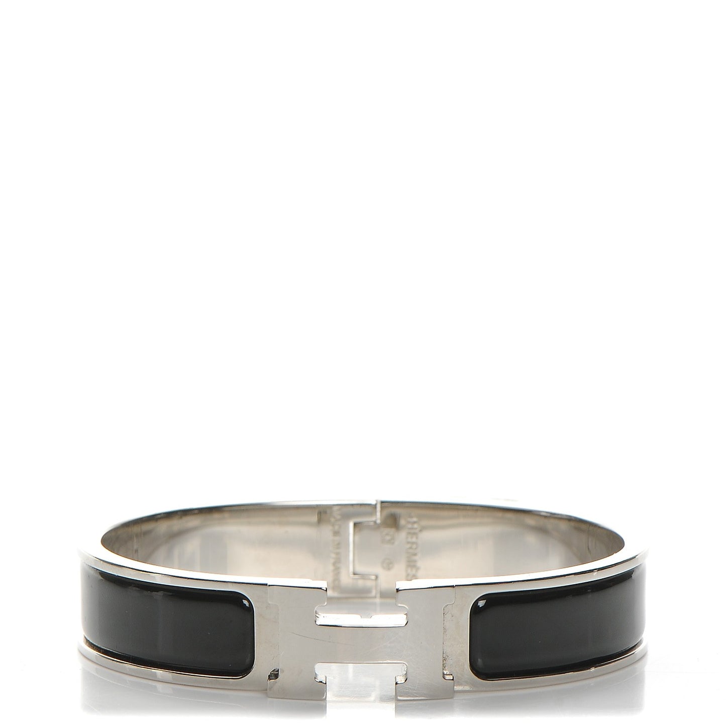 Enamel Narrow Clic Clac H Bracelet PM Black
