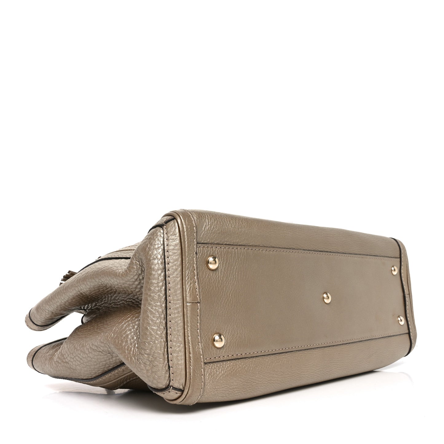 Metallic Pebbled Calfskin Medium Bella Tote Gold