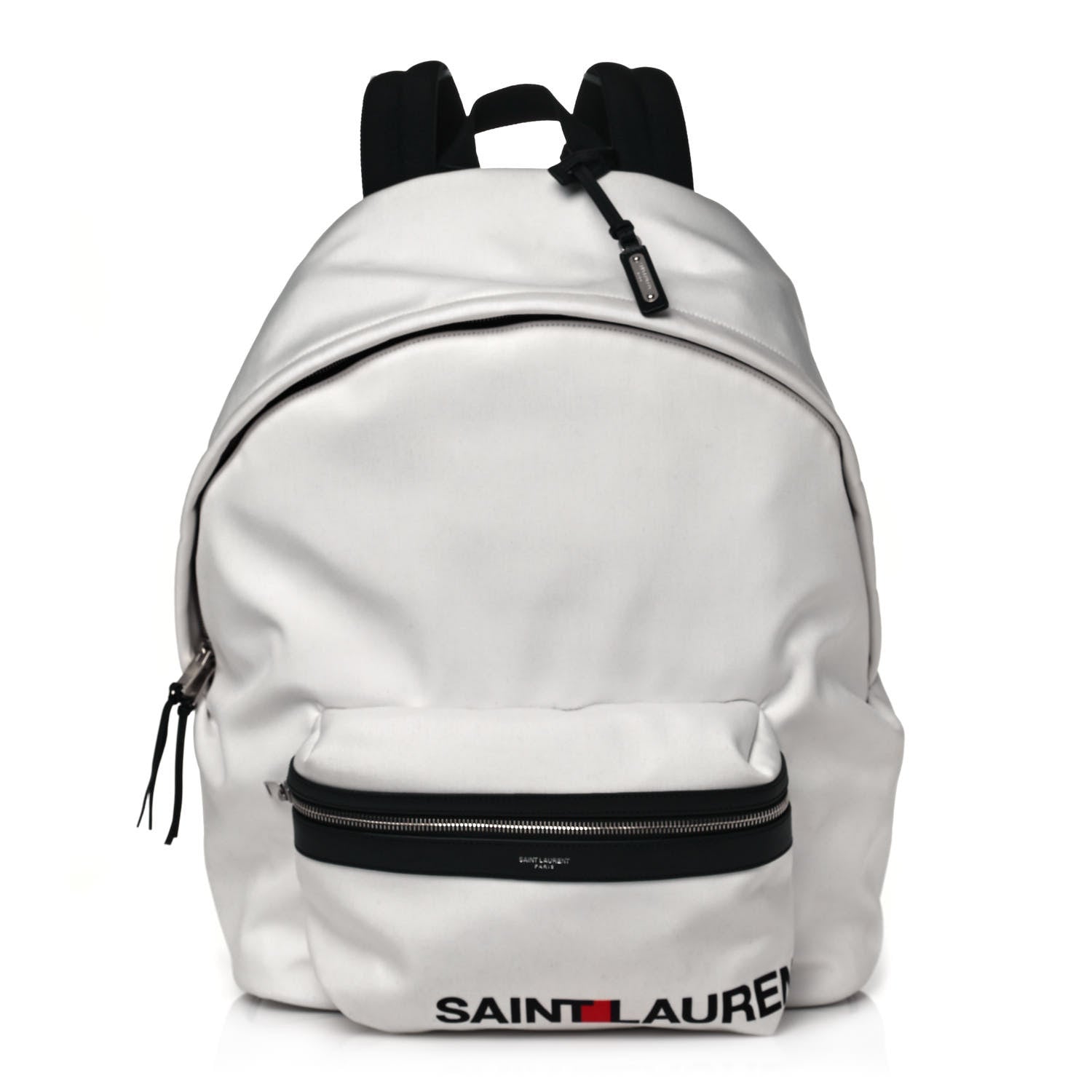 Saint Laurent Canvas Logo City Backpack White 1 of 12