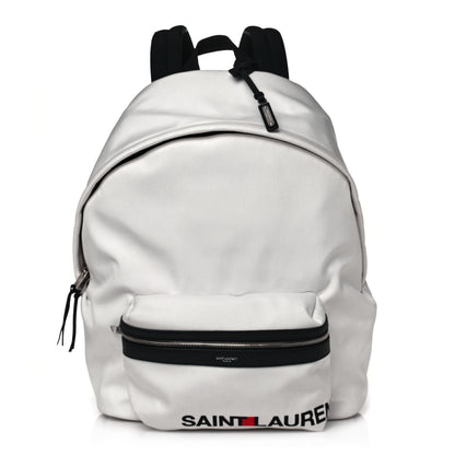 Saint Laurent Canvas Logo City Backpack White 1 of 12
