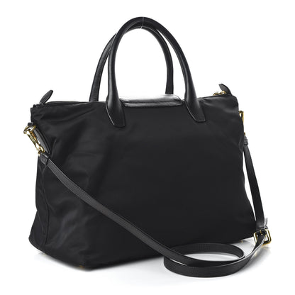 Prada Tessuto Nylon Saffiano Tote Black 3 of 9