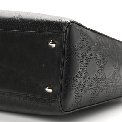 Christian Dior Lambskin Embossed Cannage Large Lady Dior Black 10 of 11