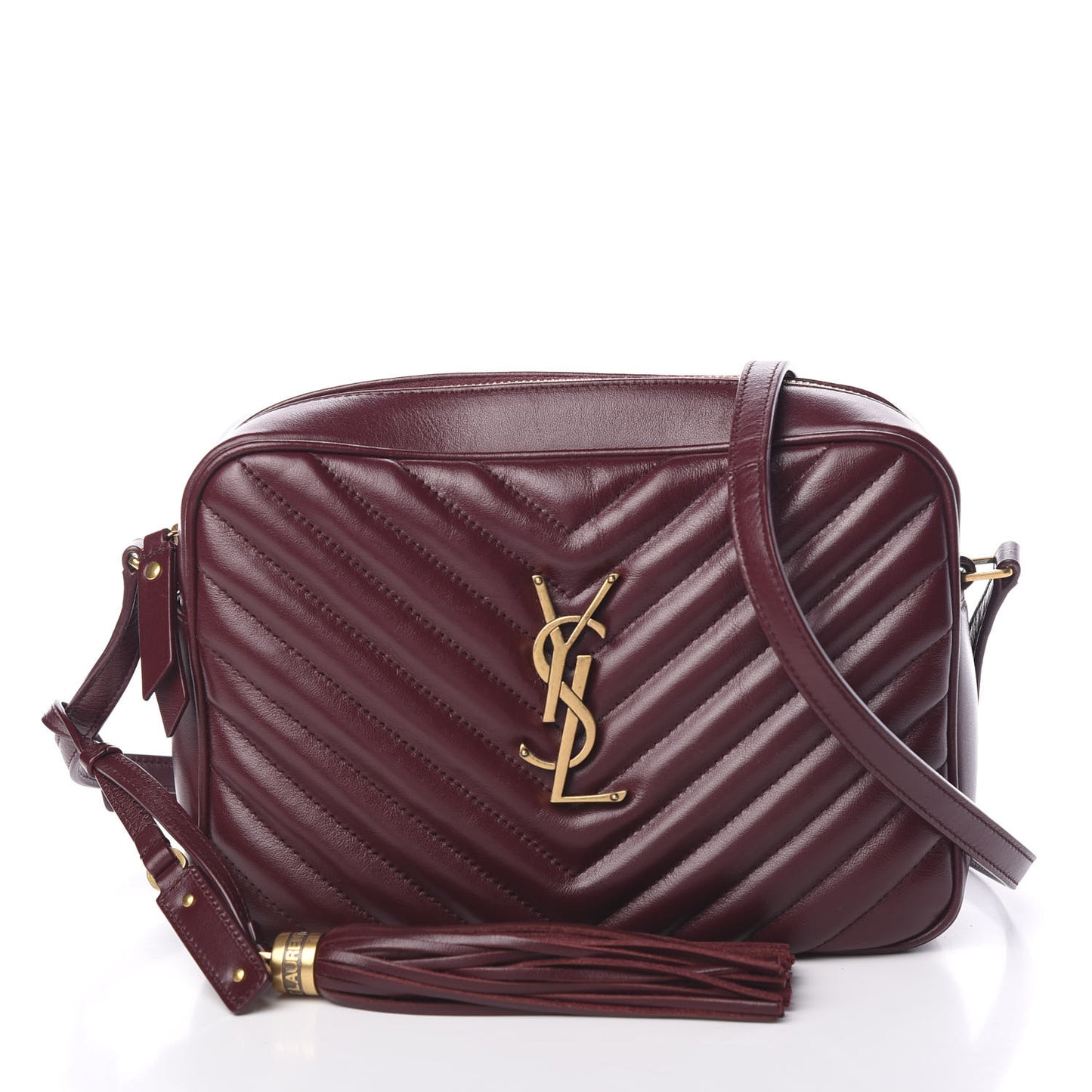 Calfskin Matelasse Monogram Lou Camera Bag Dark Legion Red