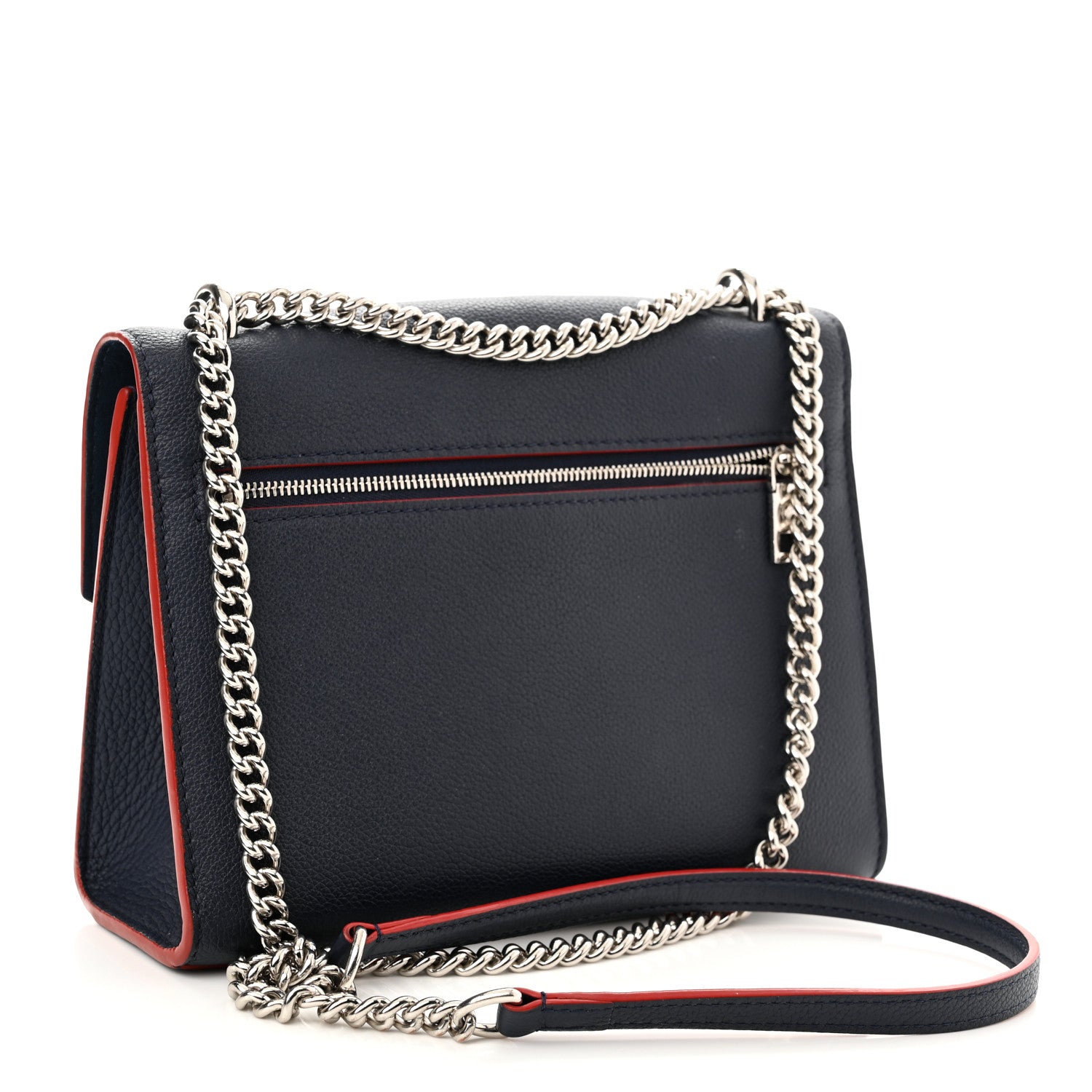 Louis Vuitton Soft Calfskin My Lockme Chain Bag BB Marine Rouge 3 of 12