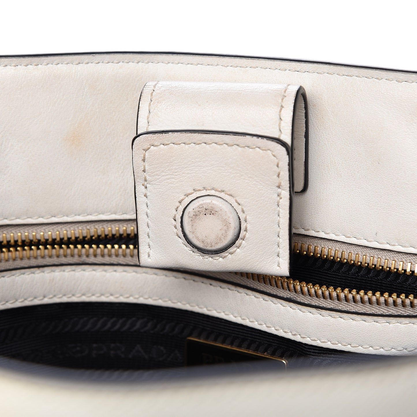 Saffiano Soft Calfskin Zippered Tote White