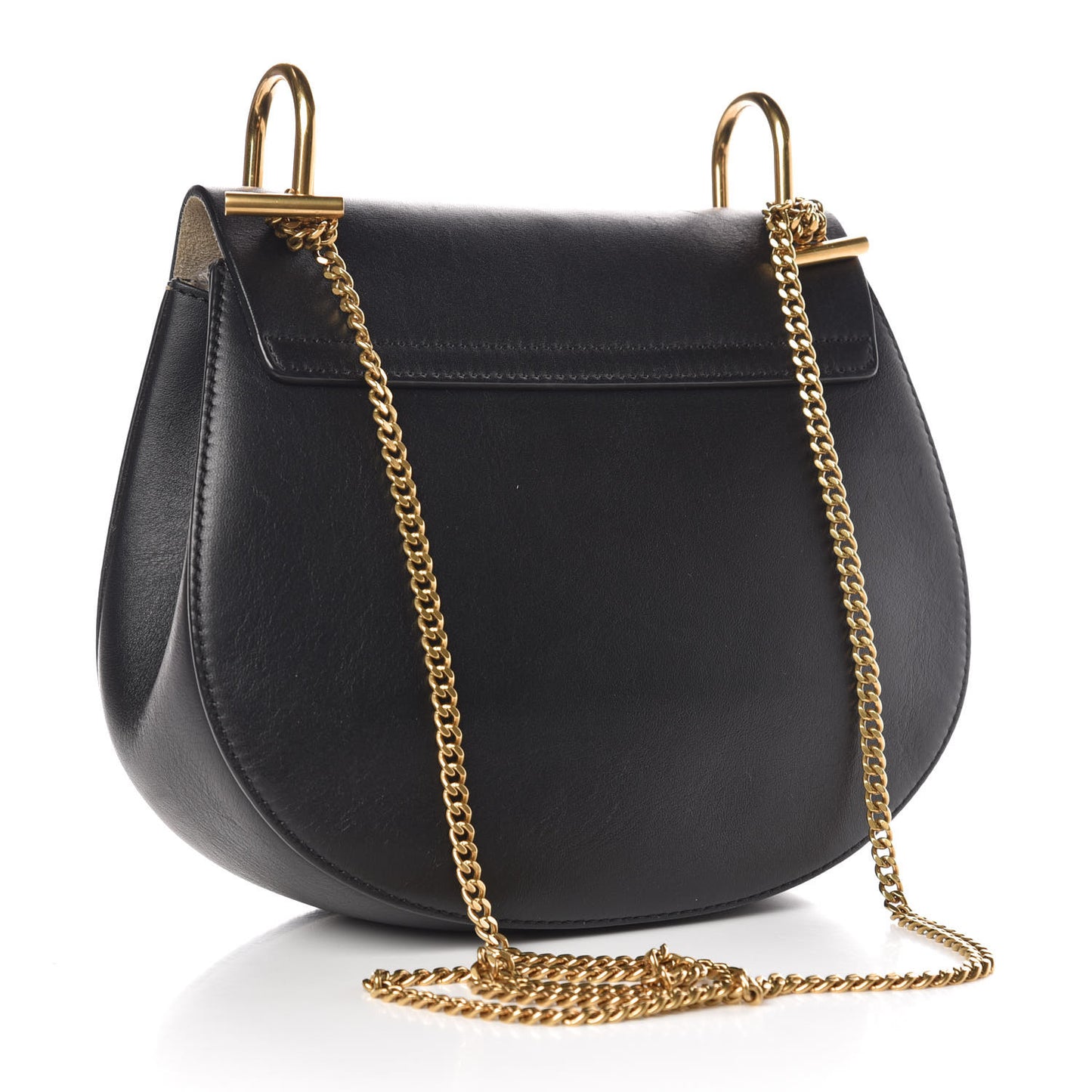 Calfskin Calf Hair Leopard Print Drew Shoulder Bag Black