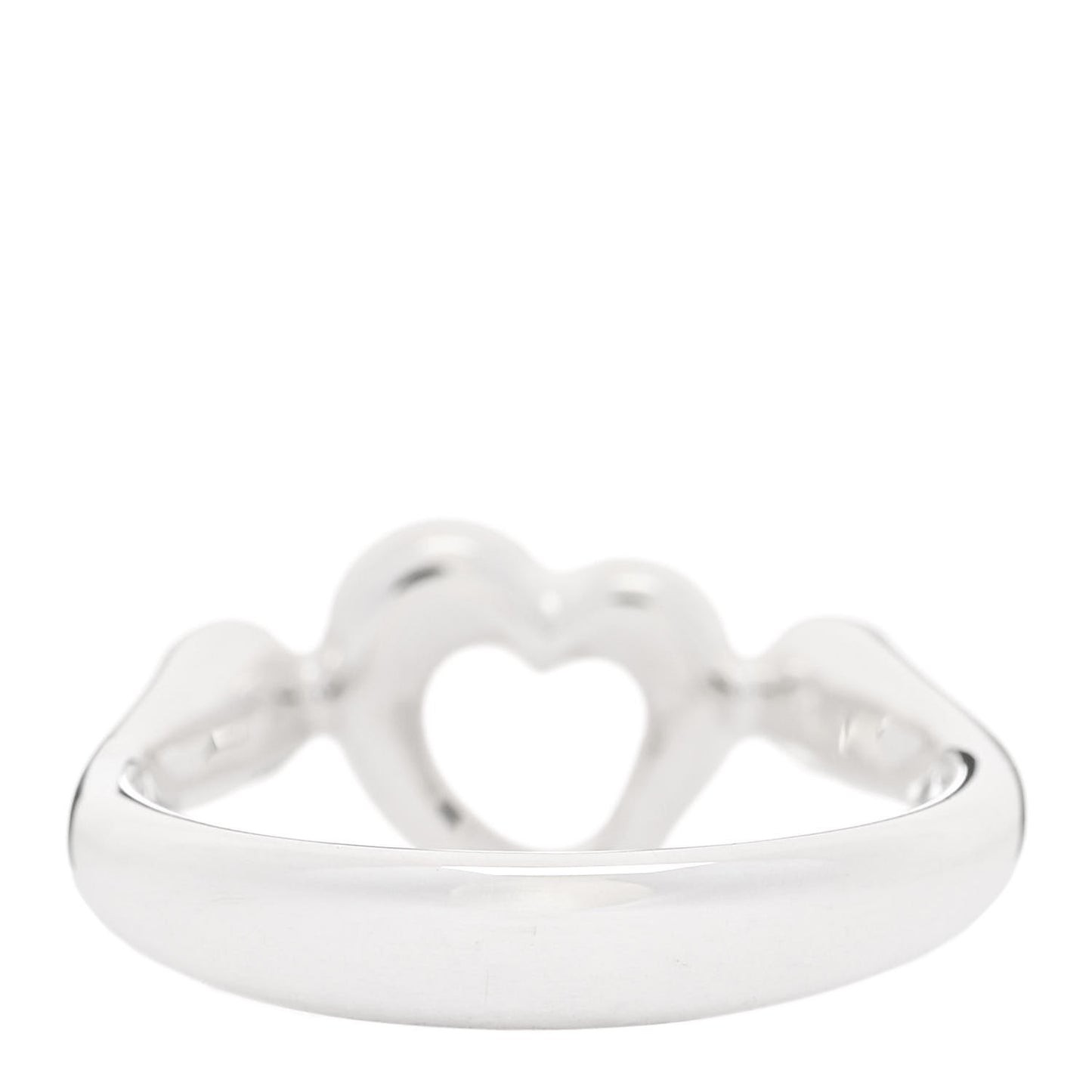 Sterling Silver Diamond Elsa Peretti Open Heart Ring 49 4.75