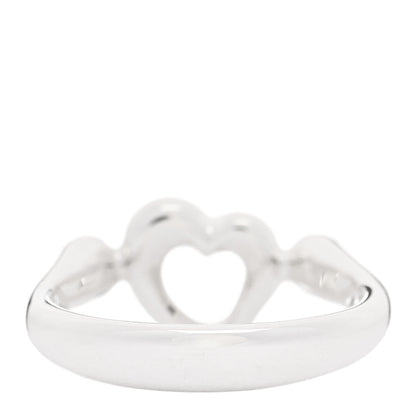 Tiffany Sterling Silver Diamond Elsa Peretti Open Heart Ring 49 4.75 3 of 5