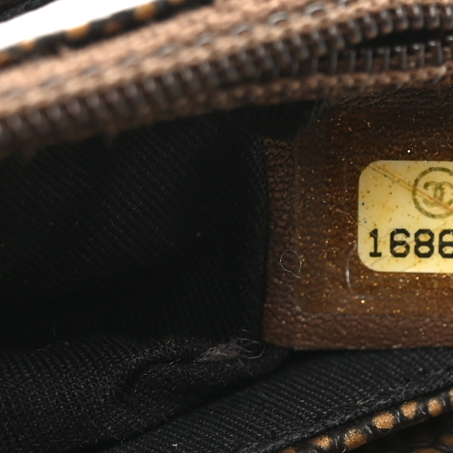 Metallic Caviar Half Moon Wallet On Chain WOC Bronze