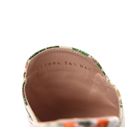 Gucci Canvas Flora Womens Princetown Slippers 36.5 White Multicolor 7 of 10