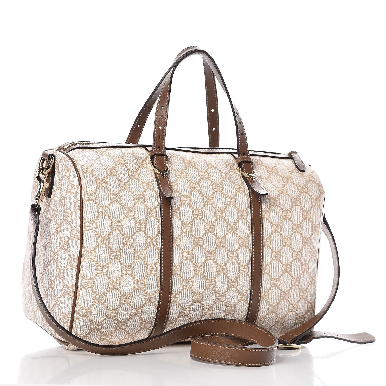 Gucci GG Supreme Monogram Calfskin Medium Nice Boston New Mystic White Beige Brown 4 of 11