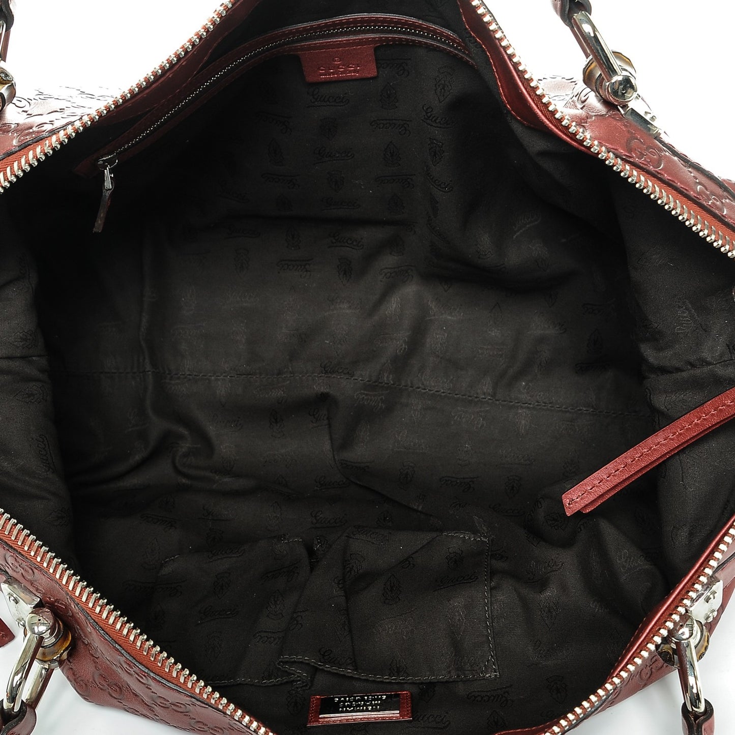 Metallic Guccissima Medium Bamboo Bar Tote Red