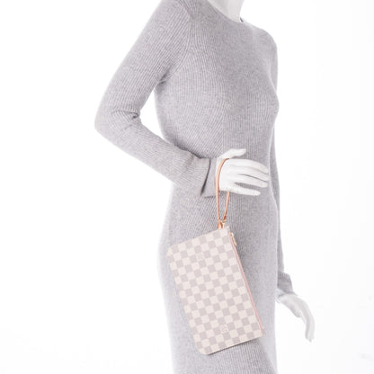 Louis Vuitton Damier Azur Neverfull MM GM Pochette Rose Ballerine 2 of 7