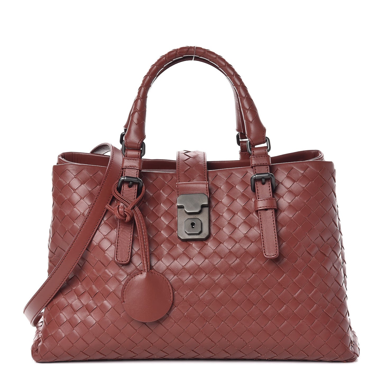 Calfskin Leggero Intrecciato Small Roma Brique