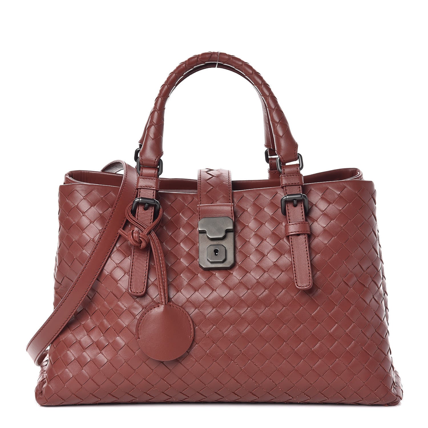 Bottega Veneta Calfskin Leggero Intrecciato Small Roma Brique 1 of 12
