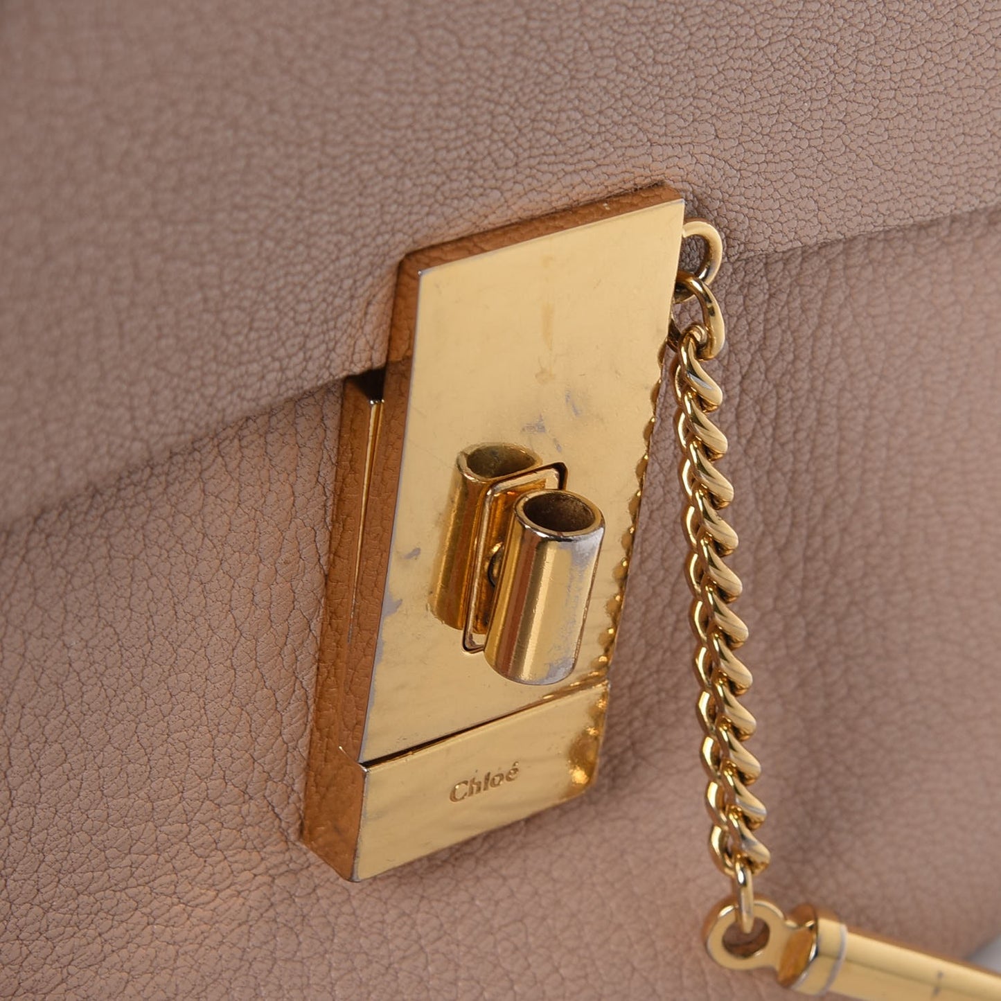Grained Lambskin Mini Drew Shoulder Bag Cement Pink