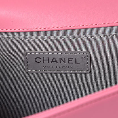 Chanel Lambskin Chevron Quilted Medium Boy Flap Pink 7 of 10