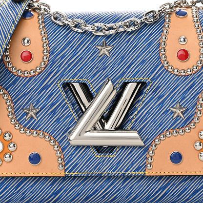 Louis Vuitton Epi Studded Twist Shoulder Bag MM Denim Light 8 of 13