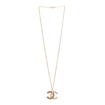 Chanel Baguette Crystal CC Necklace Gold 3 of 5