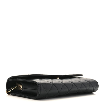 Chanel Shiny Calfskin Quilted Flap Phone Holder With Chain Black 4 of 9