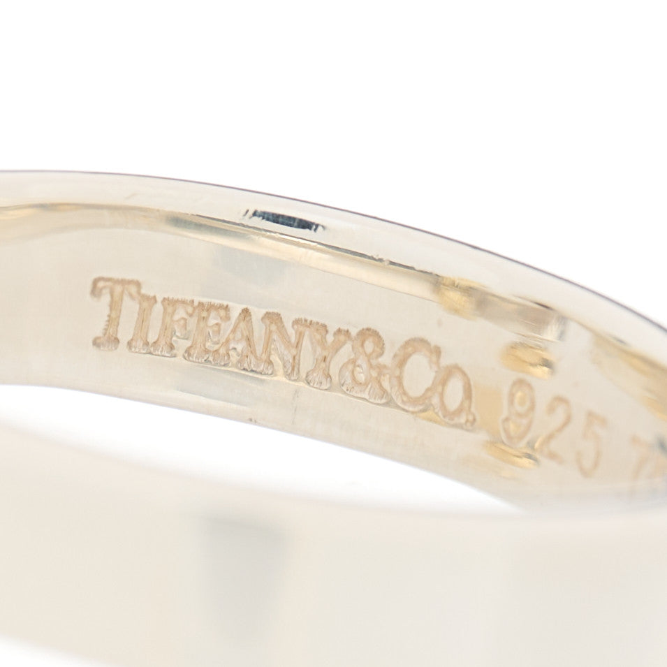 Tiffany Sterling Silver 18K Yellow Gold Hook Ring 52 6 3 of 4