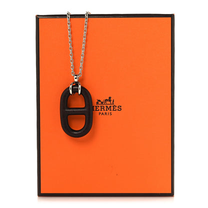 Hermes Vulcanium Chaine d'Ancre Necklace Silver Brun 6 of 6
