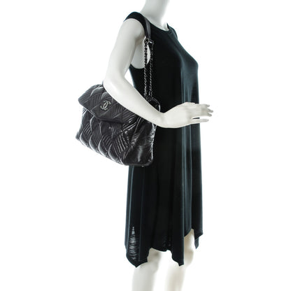 Chanel Lambskin In and Out Maxi Flap Purple 2 of 9
