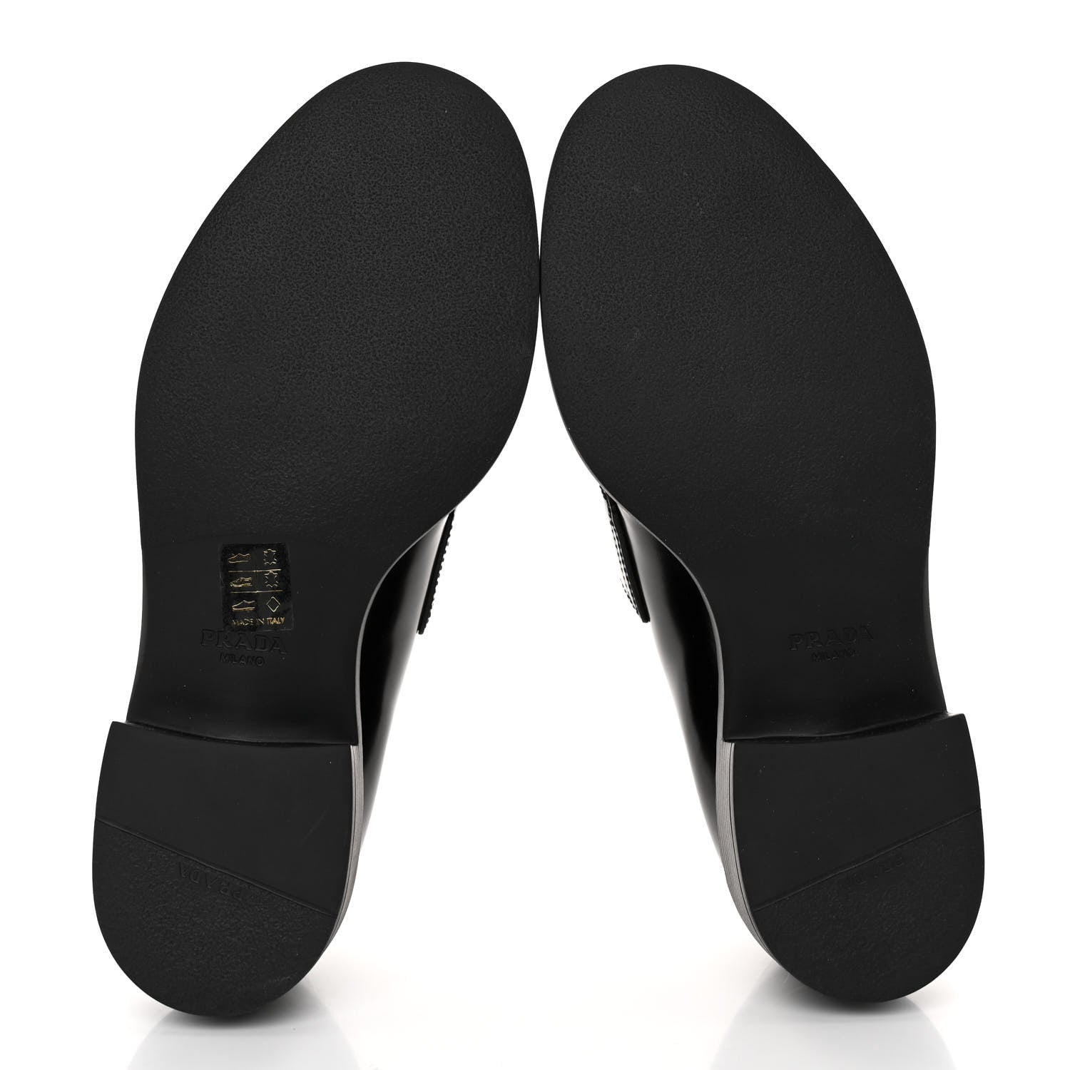 Prada Spazzolato Metal Triangle Logo 50mm Loafers 37.5 Black 5 of 10