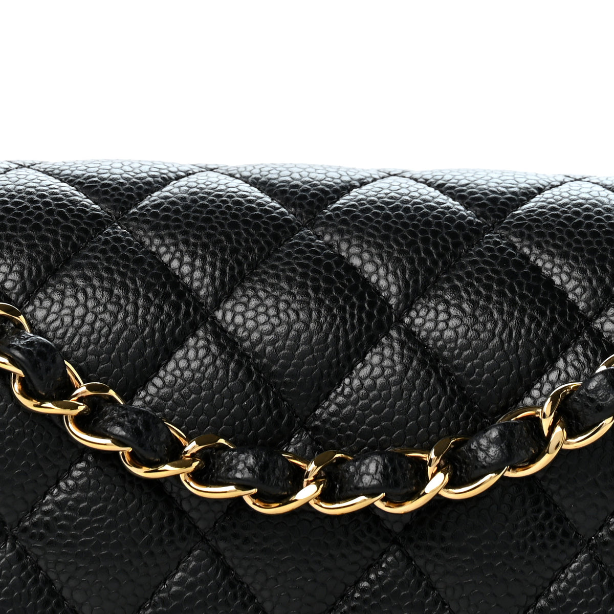 Caviar Quilted Small Double Flap Black