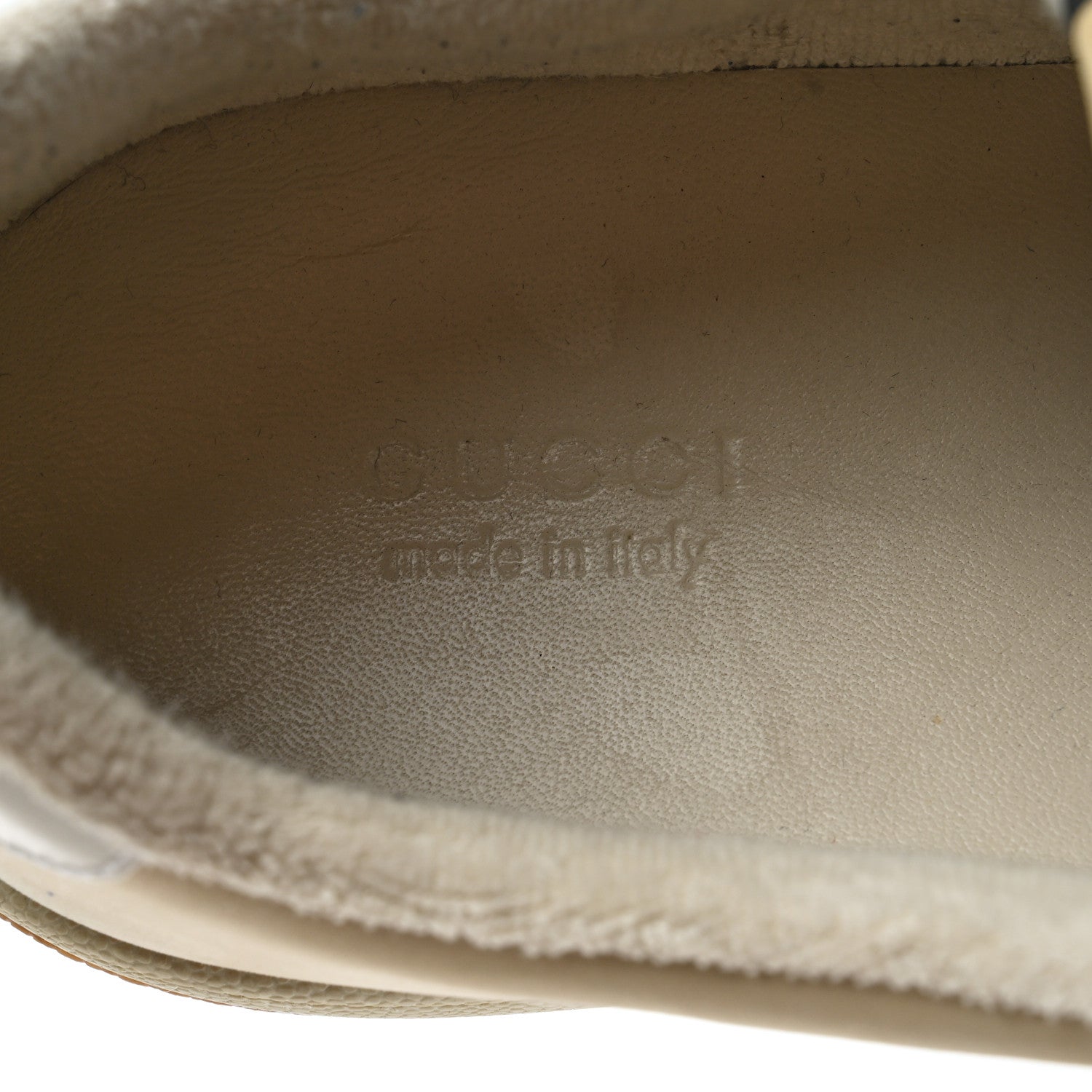 Gucci Lame GG Monogram Nubuck Web Screener Sneakers 41 Gardenia Silver Dusty Milk White 6 of 7