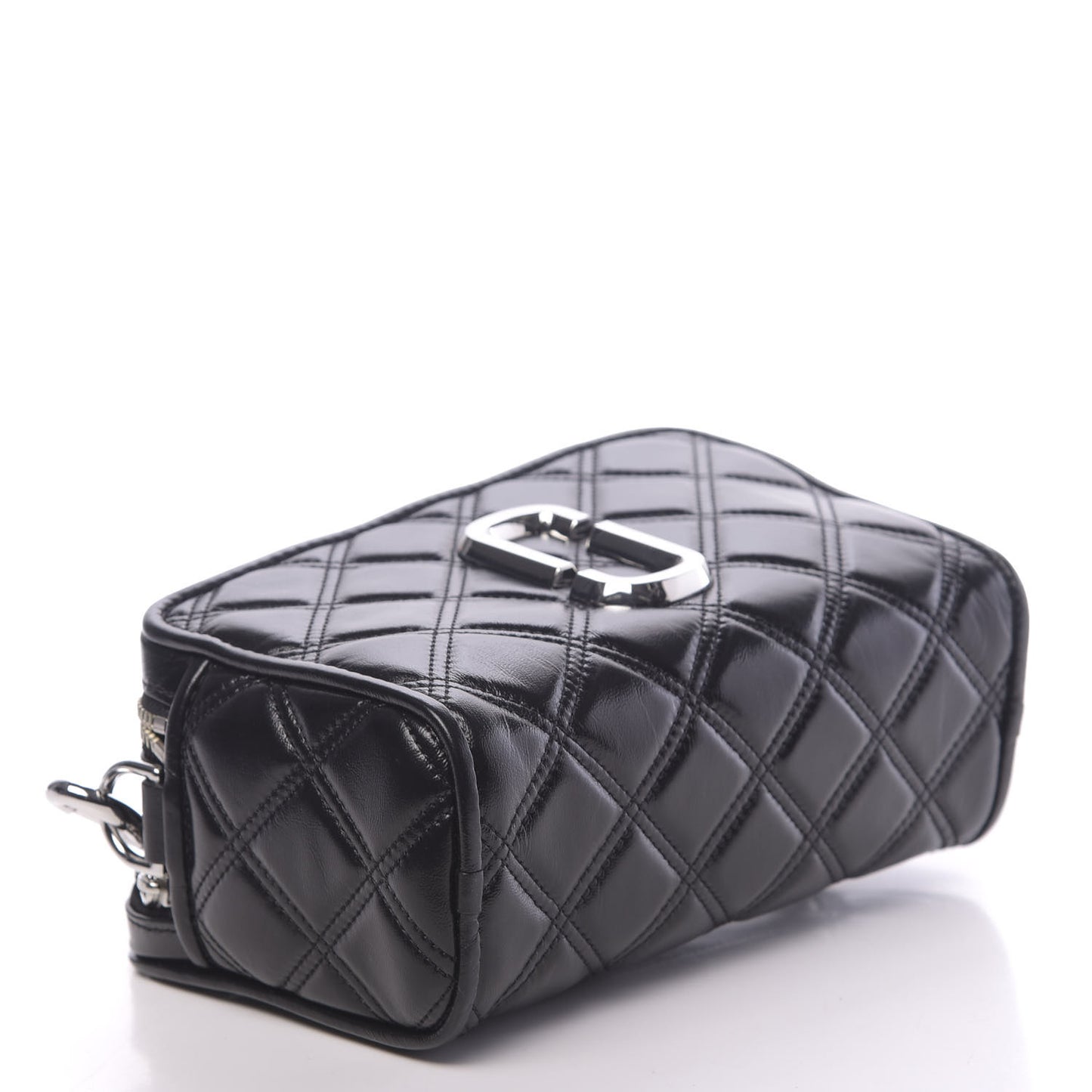 Natural Grain Calfskin Quilted The Softshot 21 Bag Black